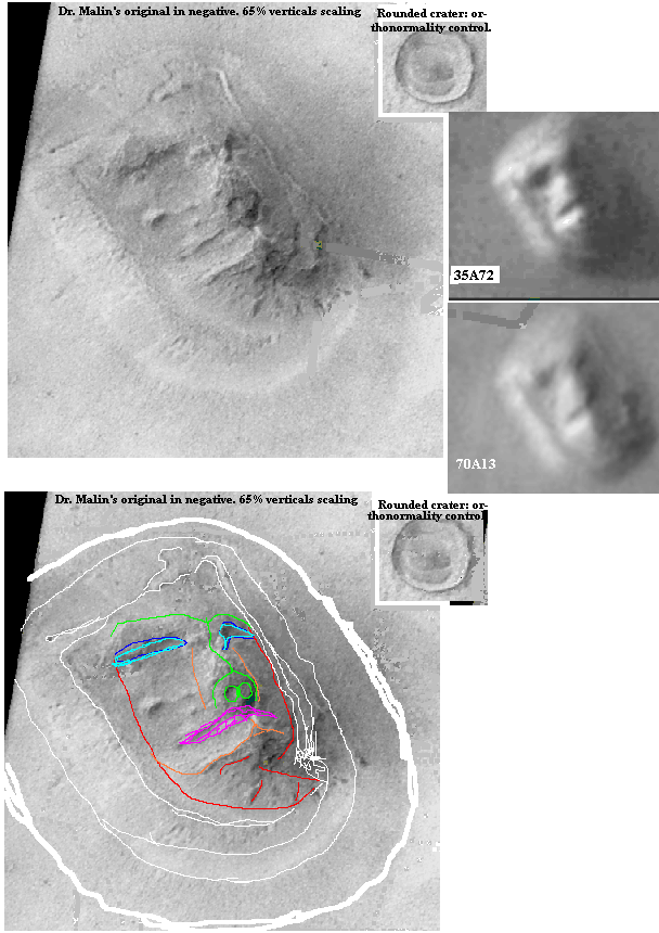 Dr. Malin's  negative with some  orthorectification and the two Viking images.